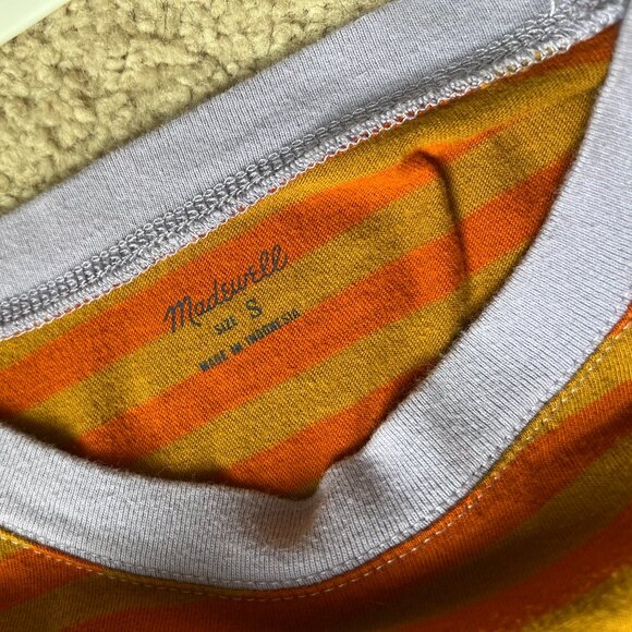 Madewell *Northside Vintage Tee* Size Small | Maple Glow | Orange Stripes | EUC - Picture 9 of 11
